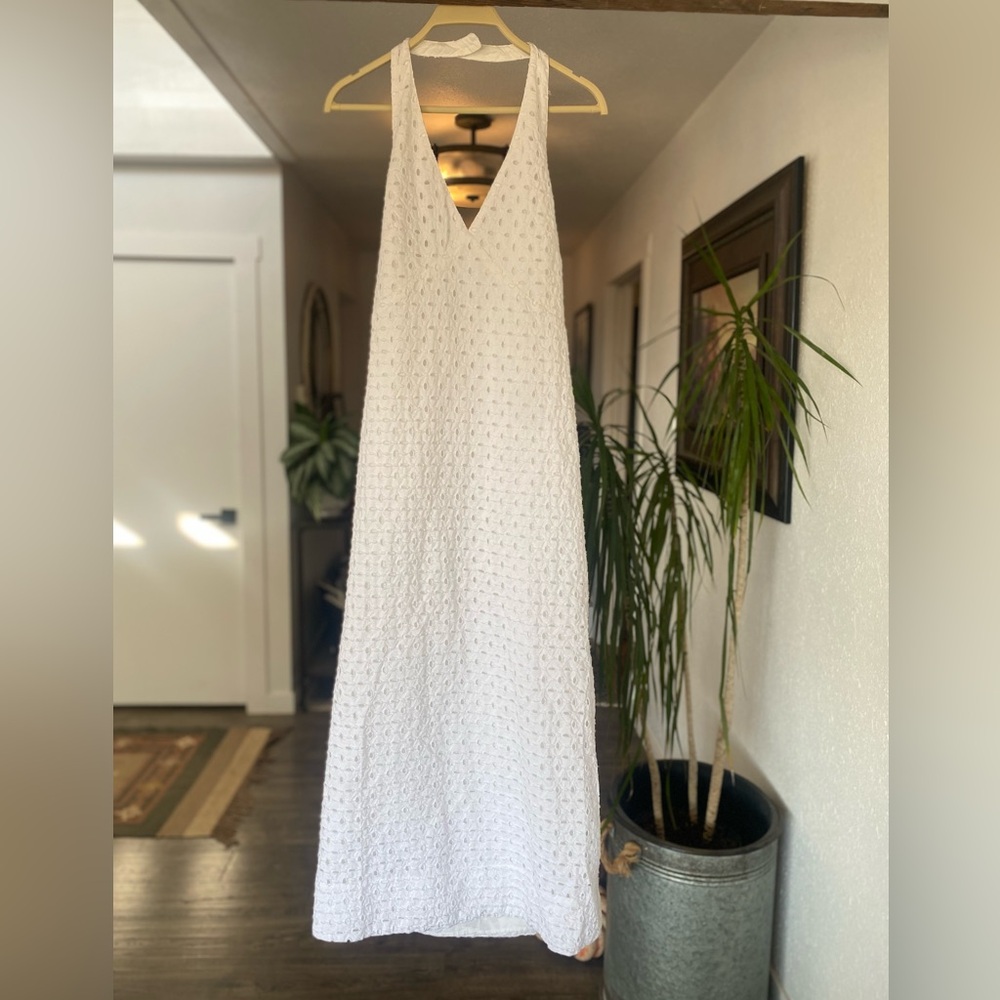 a new day White Backless Halter Maxi‎ Dress Women’s medium NWT